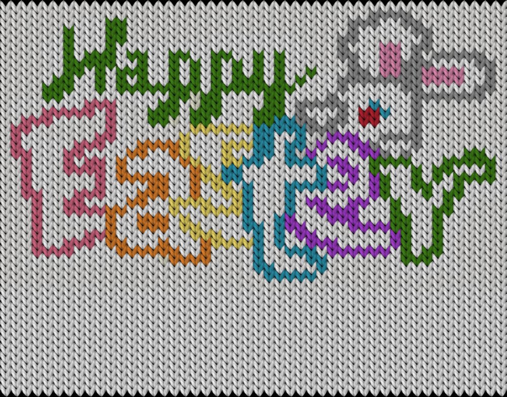 Knitting motif chart, Happy Easter!