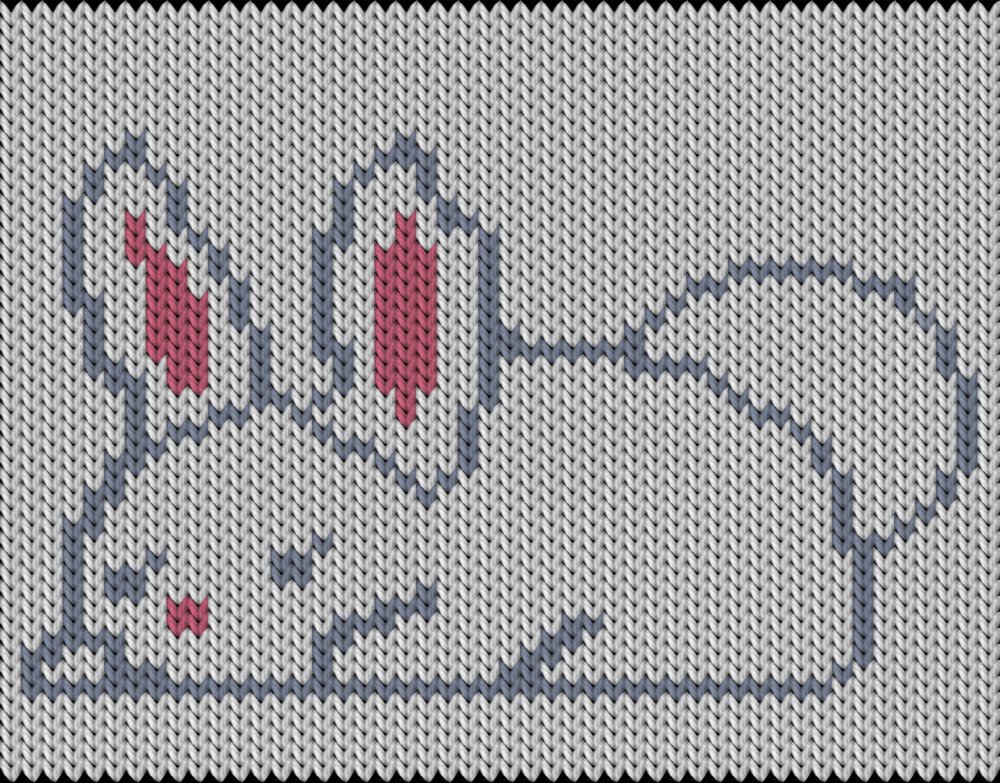 Knitting motif chart, Easter bunny