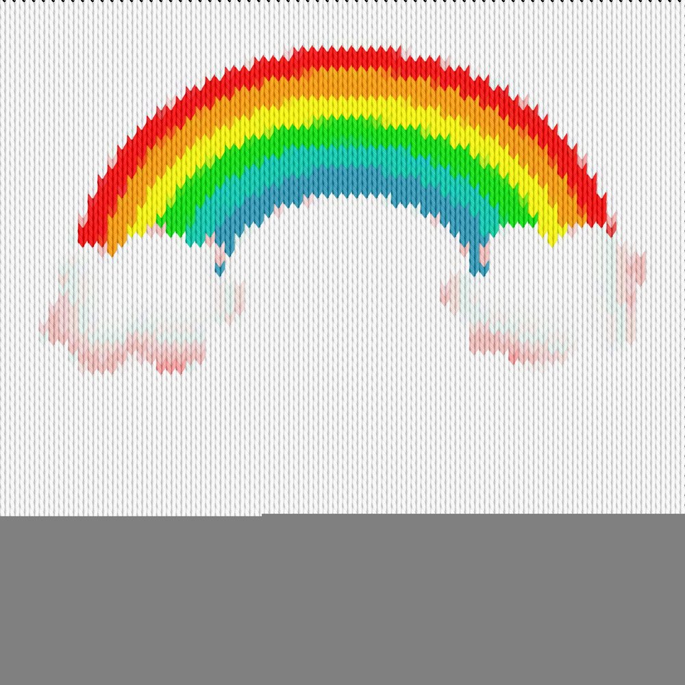 Knitting motif chart, Rainbow2