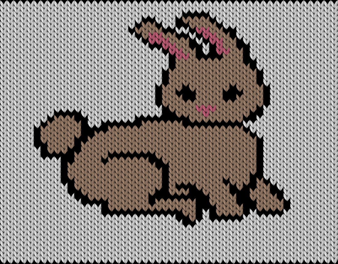 Knitting motif chart, bunny