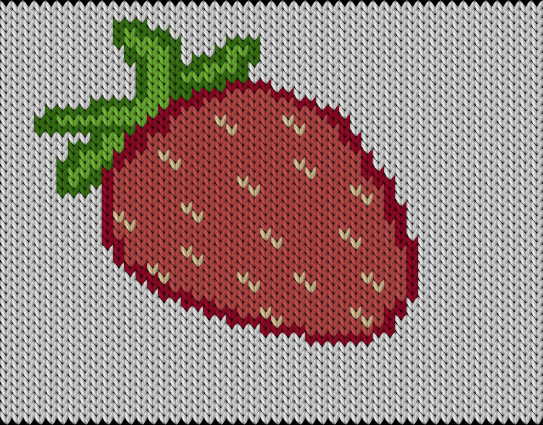 Knitting motif chart, strawberry