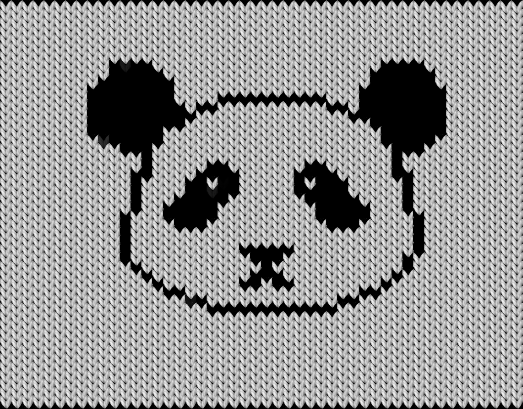 Knitting motif chart, panda