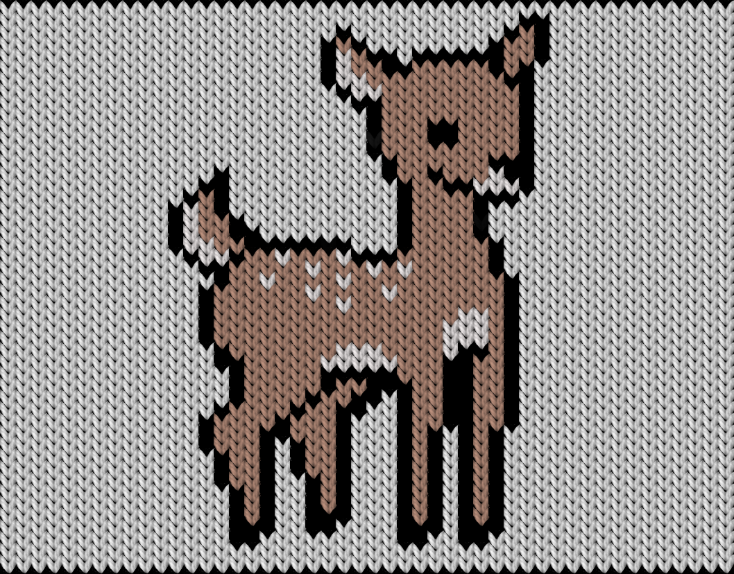 Knitting motif chart, deer