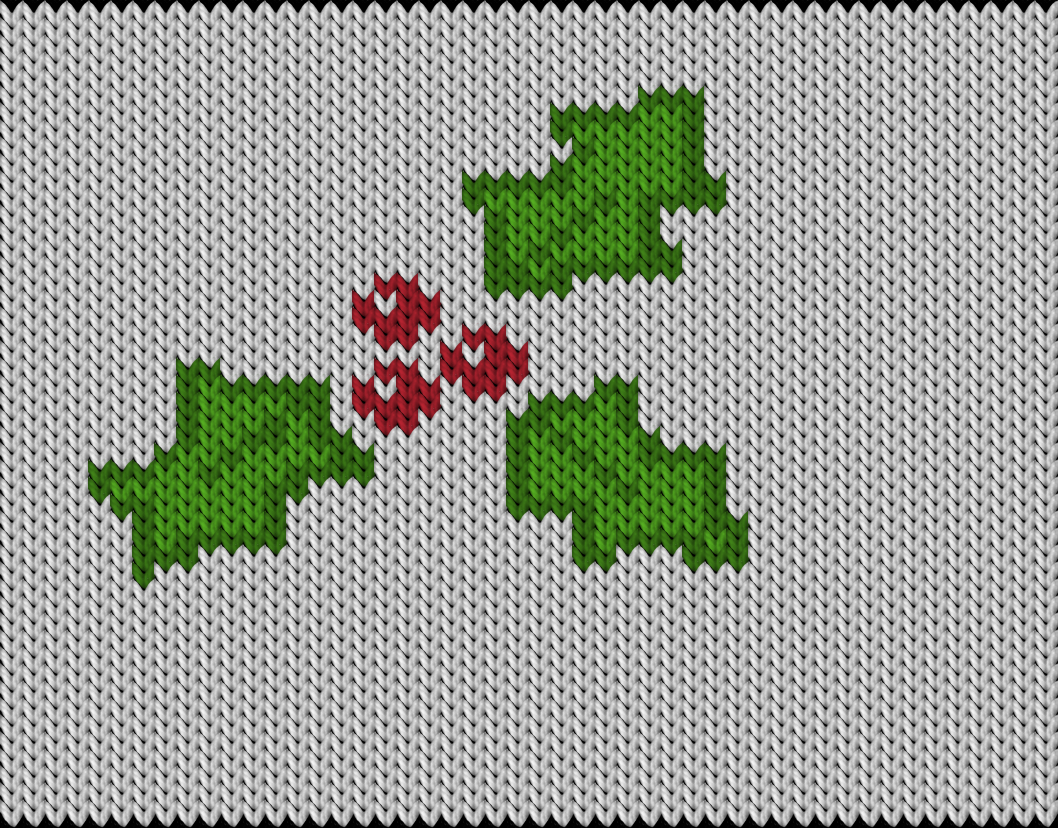 Knitting motif chart, mistletoe
