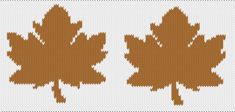 Knitting motif chart, Autumn leaf