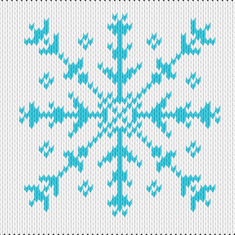 Knitting motif chart, snowflake