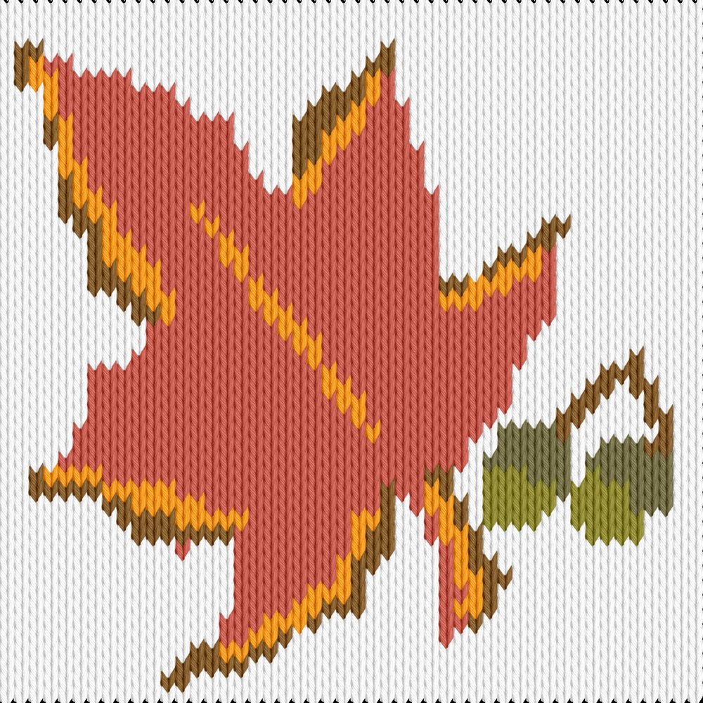 Knitting motif chart, Autumn 1