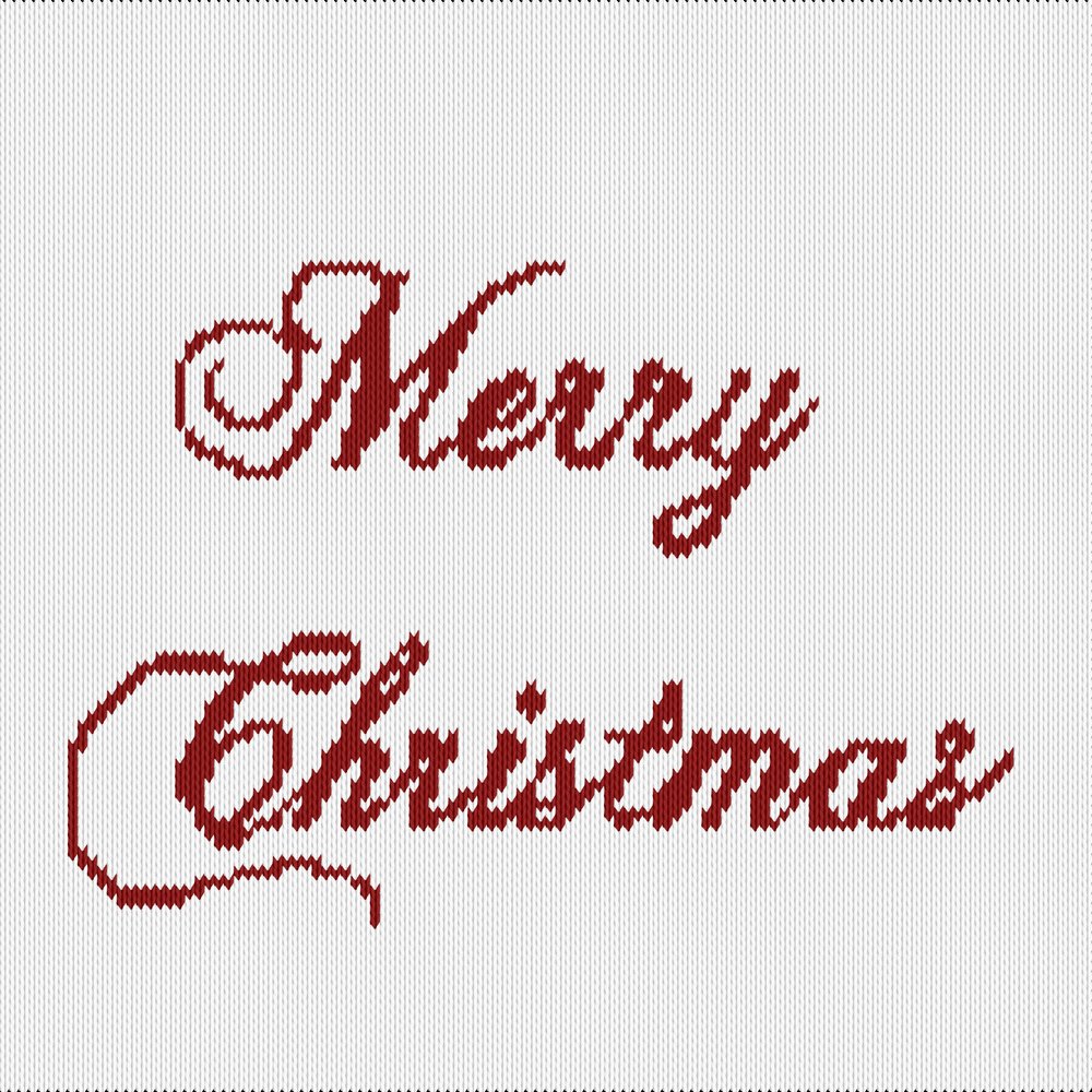 Knitting motif chart, merry christmas