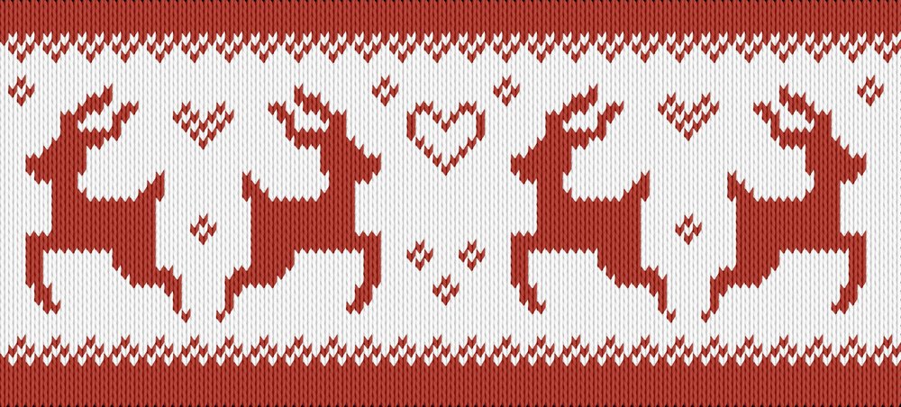Knitting motif chart, reindeer 