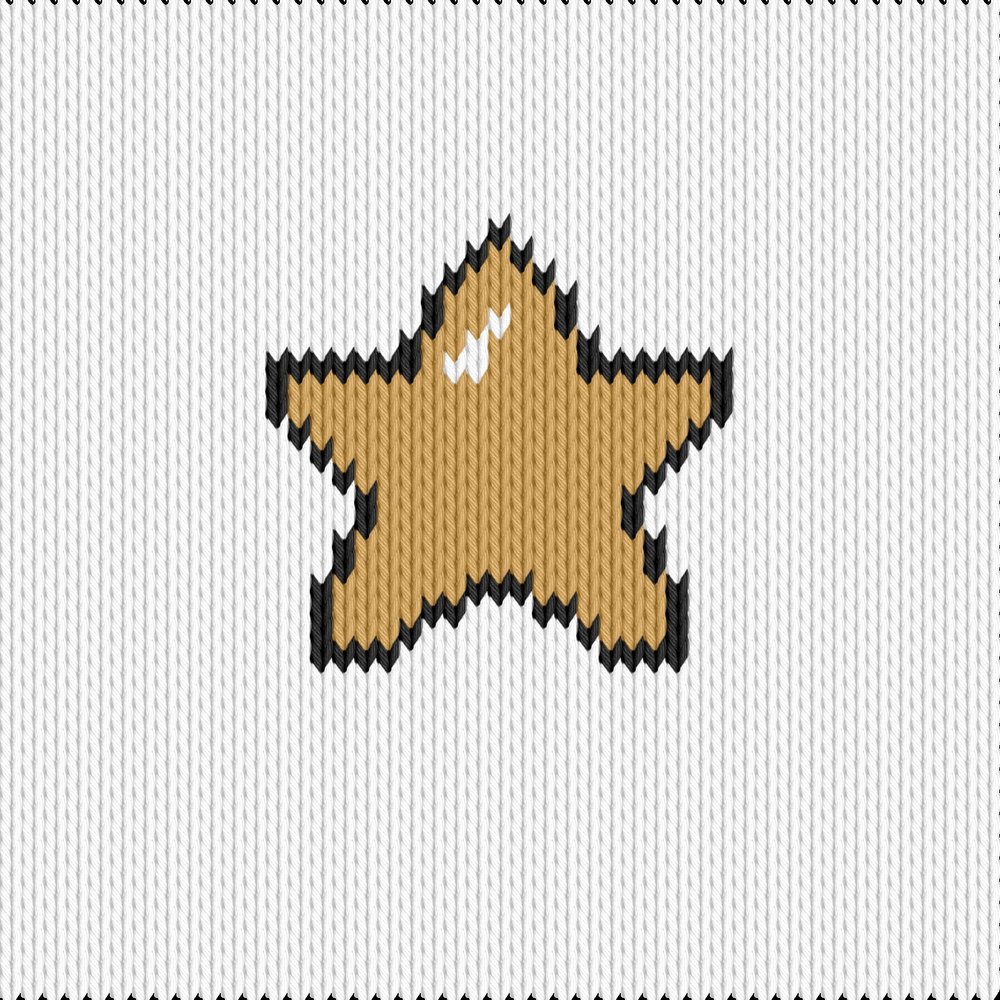 Knitting motif chart, star