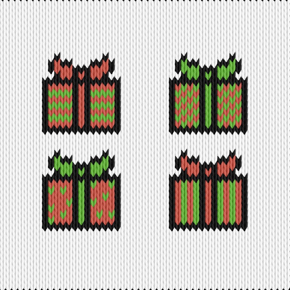 Knitting motif chart, christmas gifts