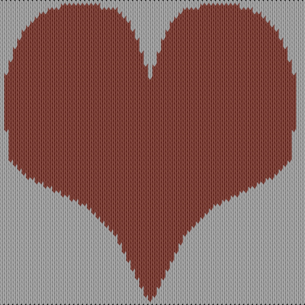Knitting motif chart, Big heart