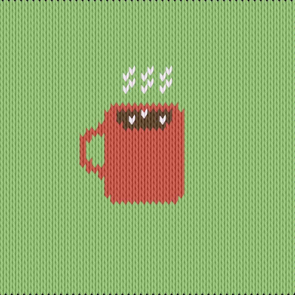Knitting motif chart, hot chocolate
