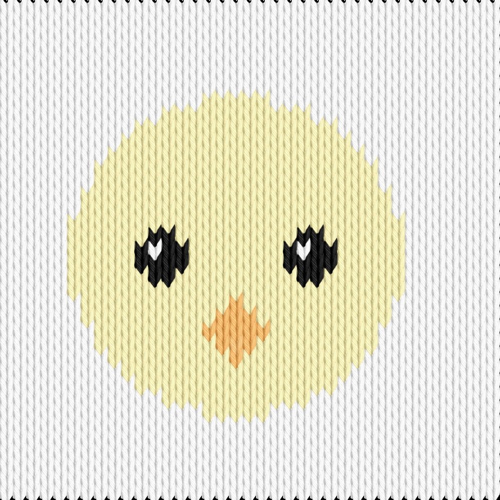 Knitting motif chart, easter chick