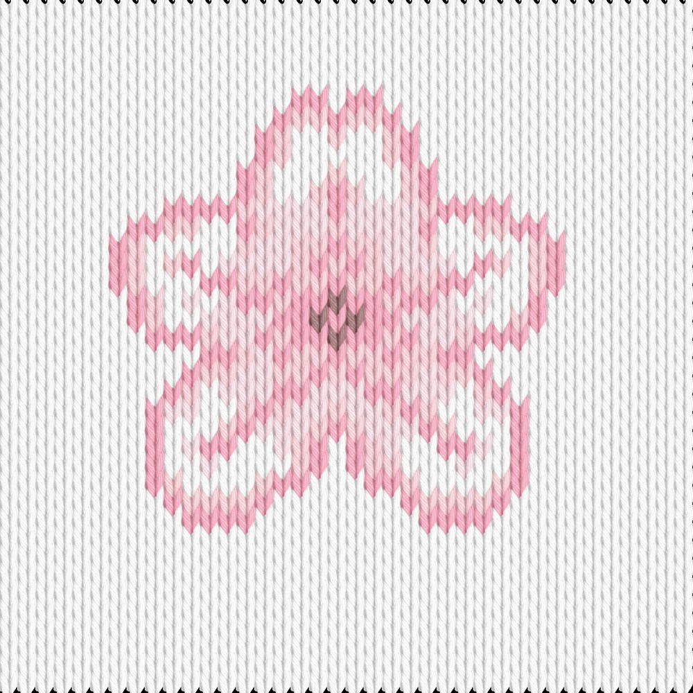Knitting motif chart, sakura flower