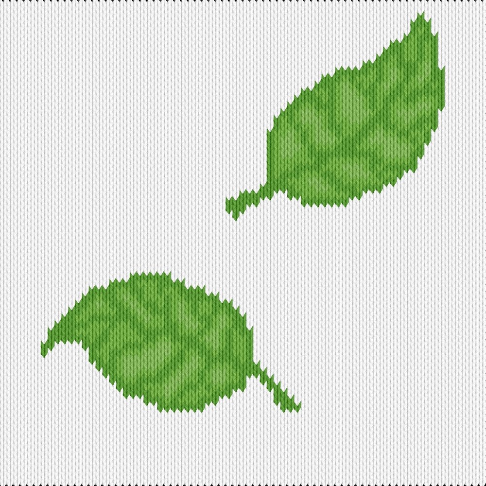 Knitting motif chart, leaves