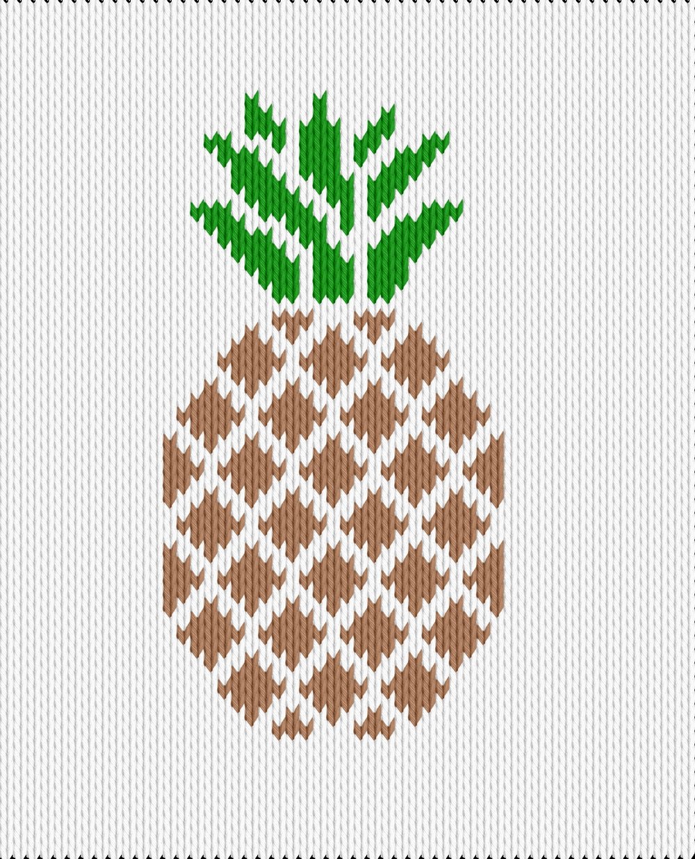Knitting motif chart, pineapple