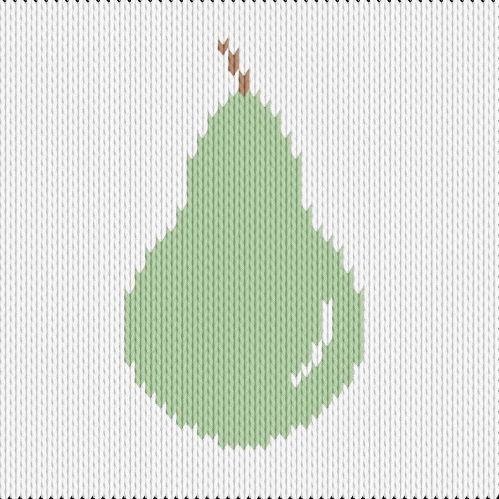 Knitting motif chart, pear