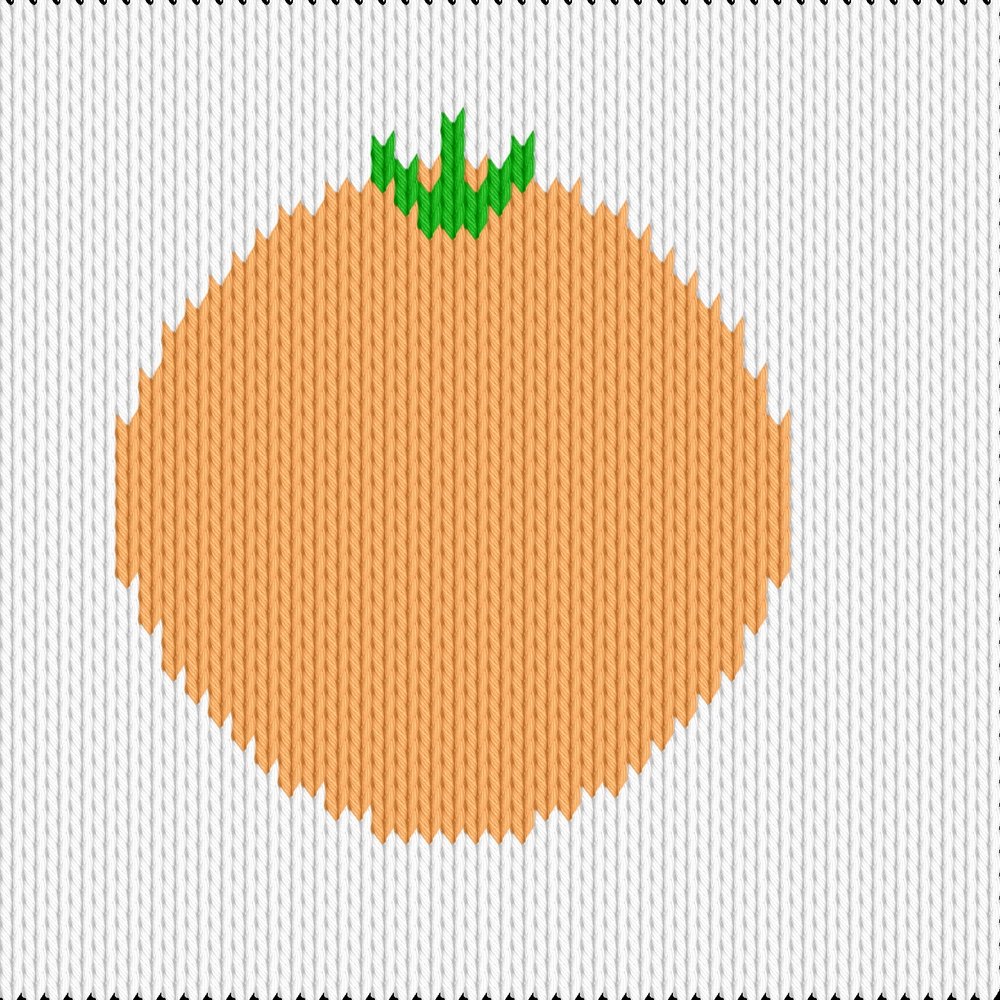 Knitting motif chart, orange