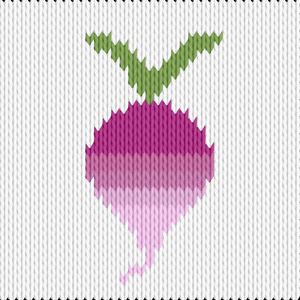 Knitting motif chart, turnip