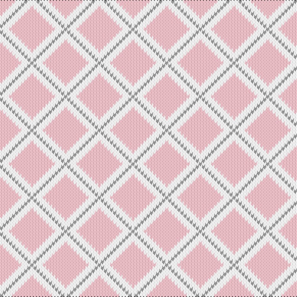 Knitting motif chart, diamond pattern