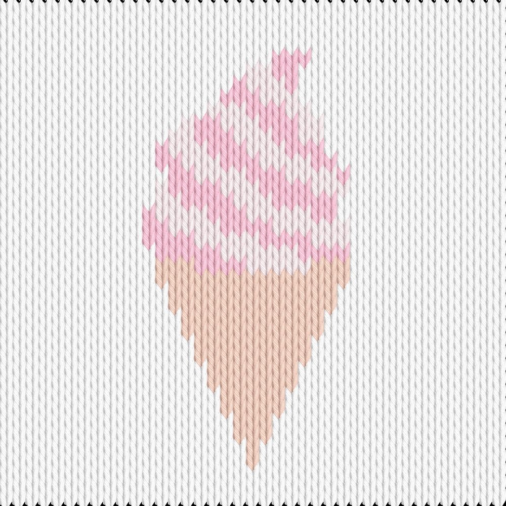 Knitting motif chart, ice cream