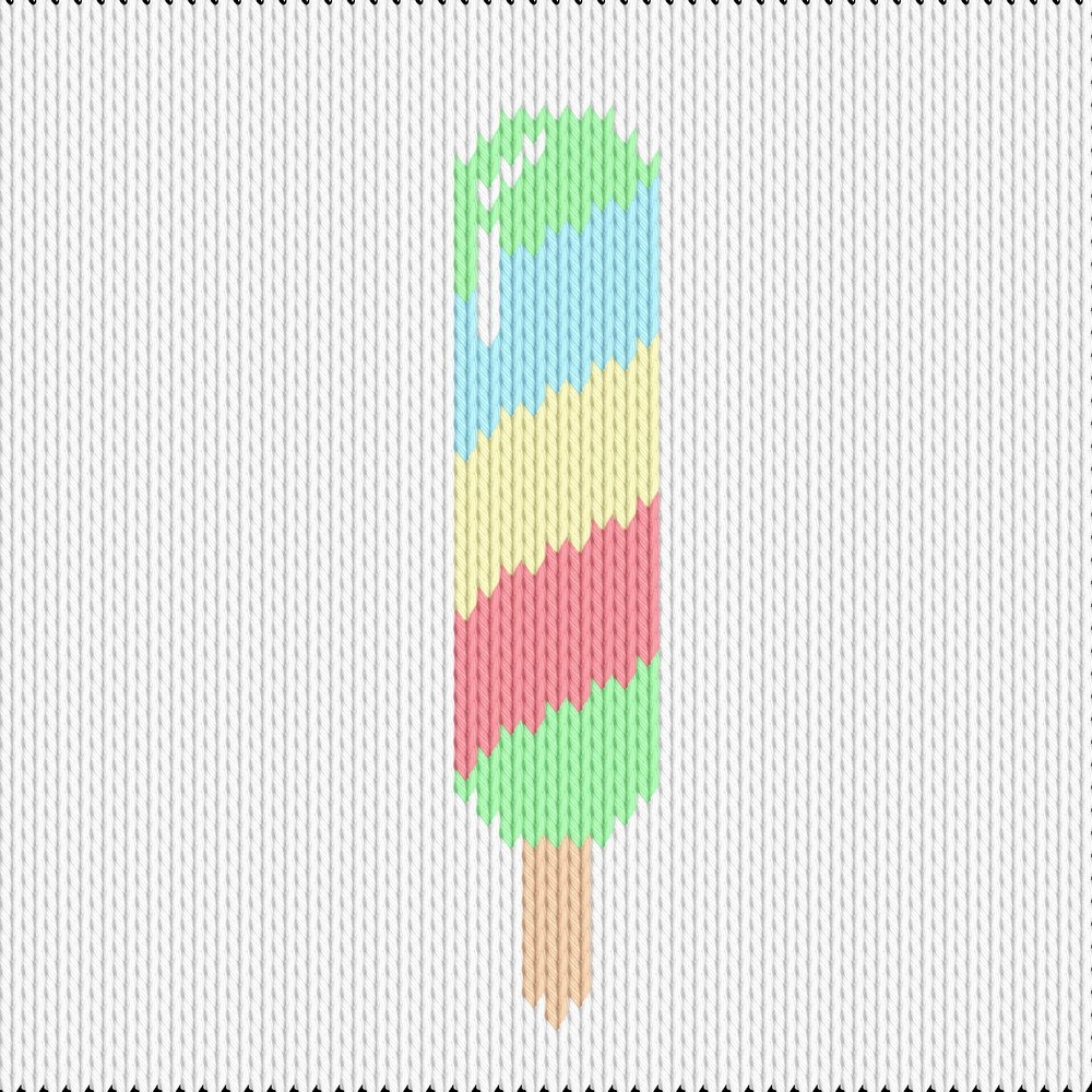 Knitting motif chart, long popsicle