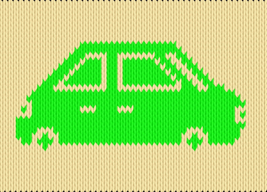 Knitting motif chart, car chart