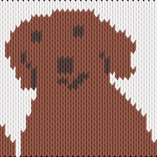Knitting motif chart, dog