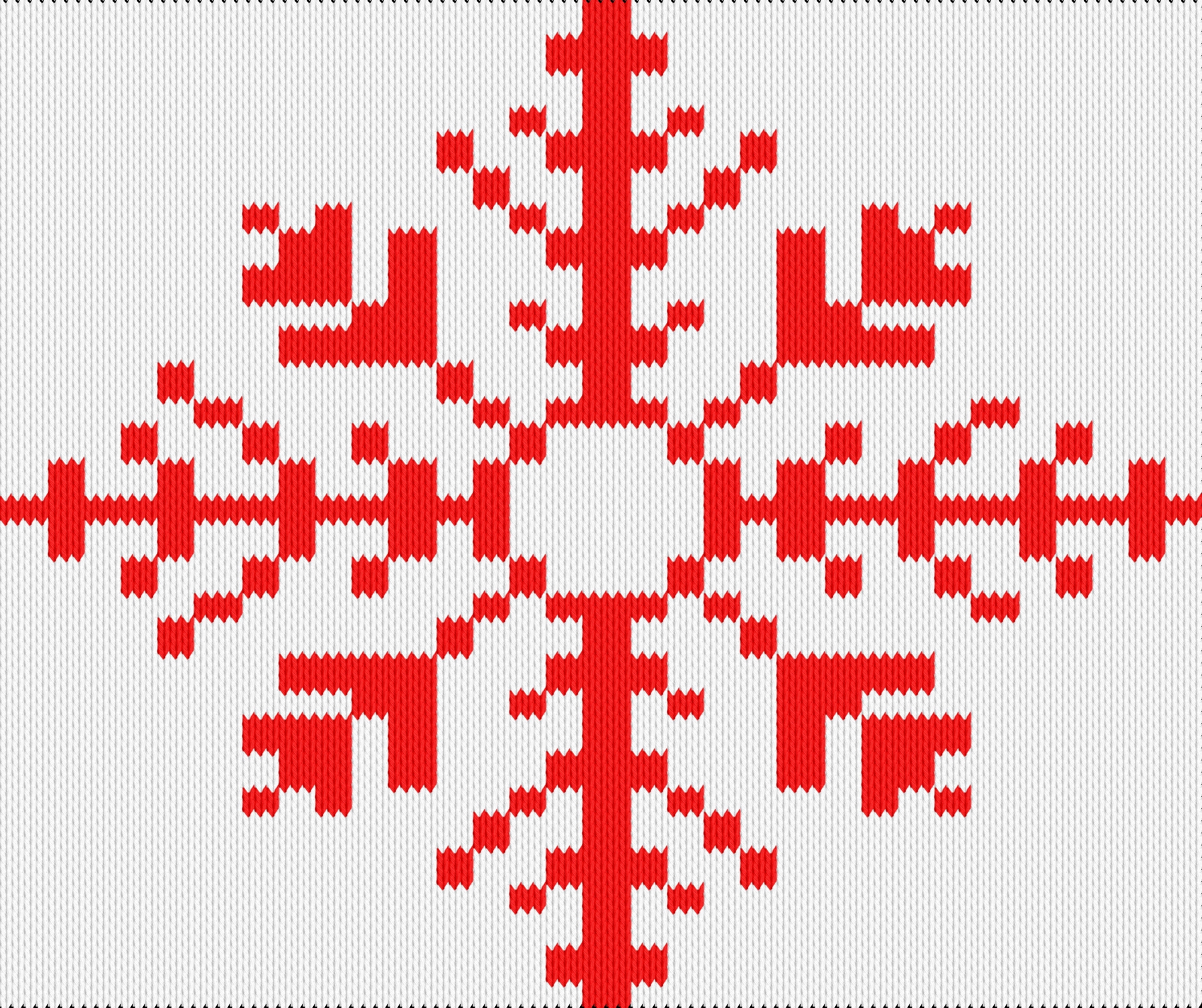 Knitting motif chart, snowflake