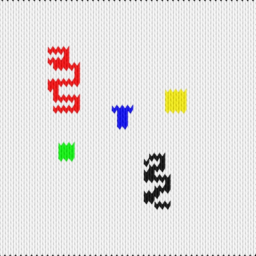 Knitting motif chart, POPO