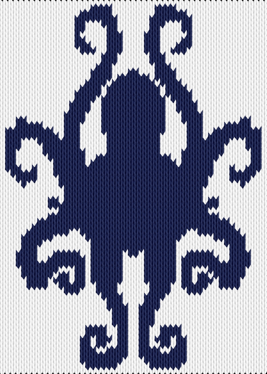 Knitting motif chart, octopus