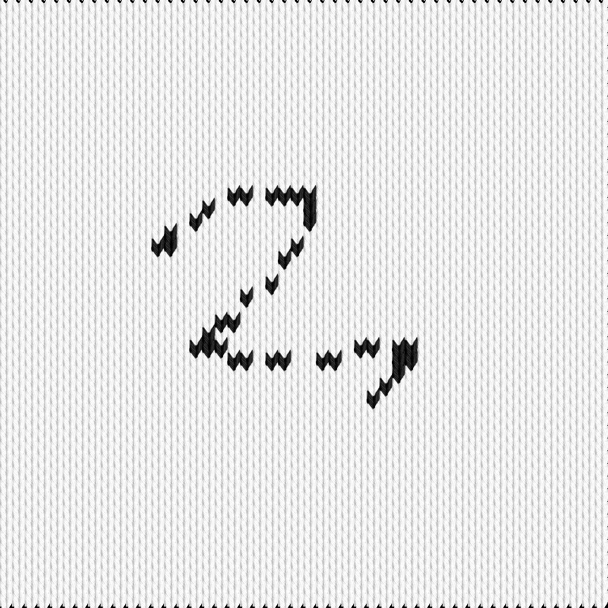 Knitting motif chart, motiv nev