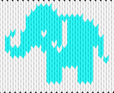 Knitting motif chart, Small elefant