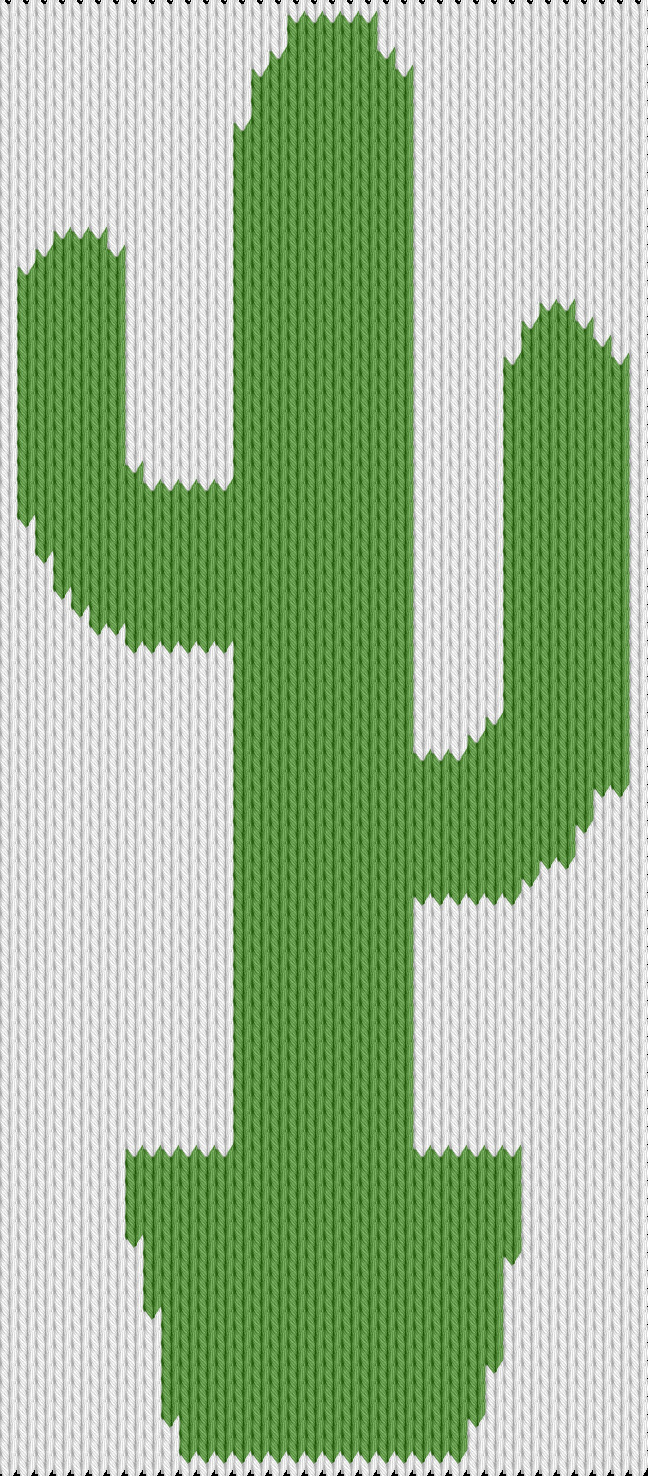 Knitting motif chart, Kaktus made simple