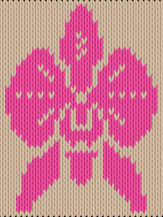 Knitting motif chart, Moth Orchid