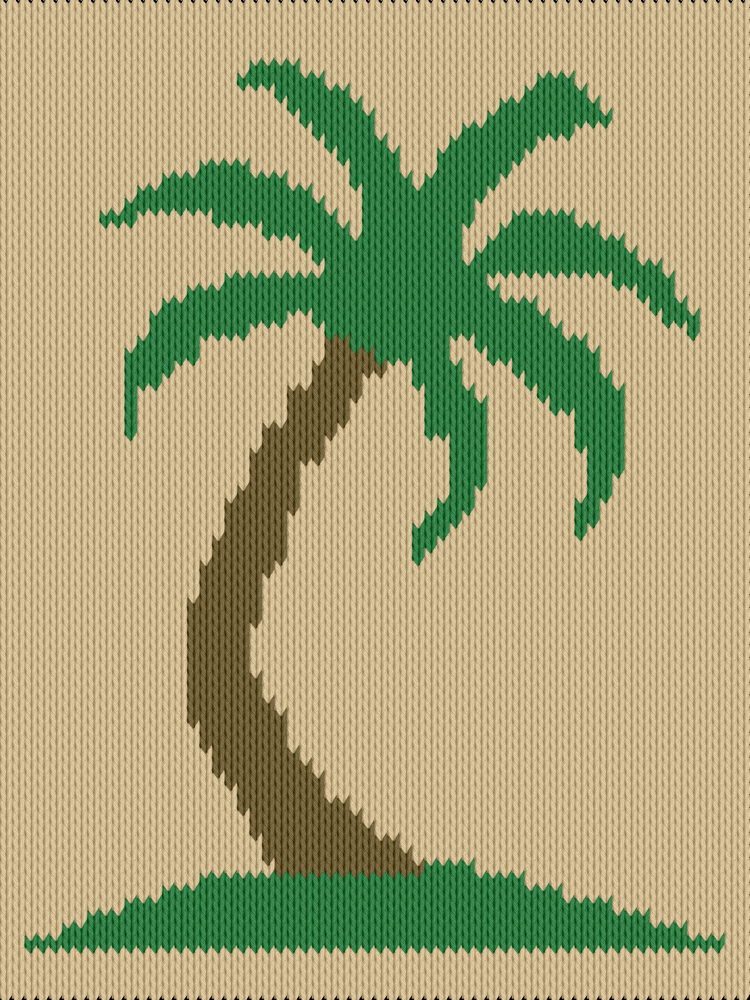 Knitting motif chart, Palm tree