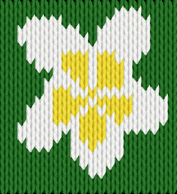 Knitting motif chart, Frangipani