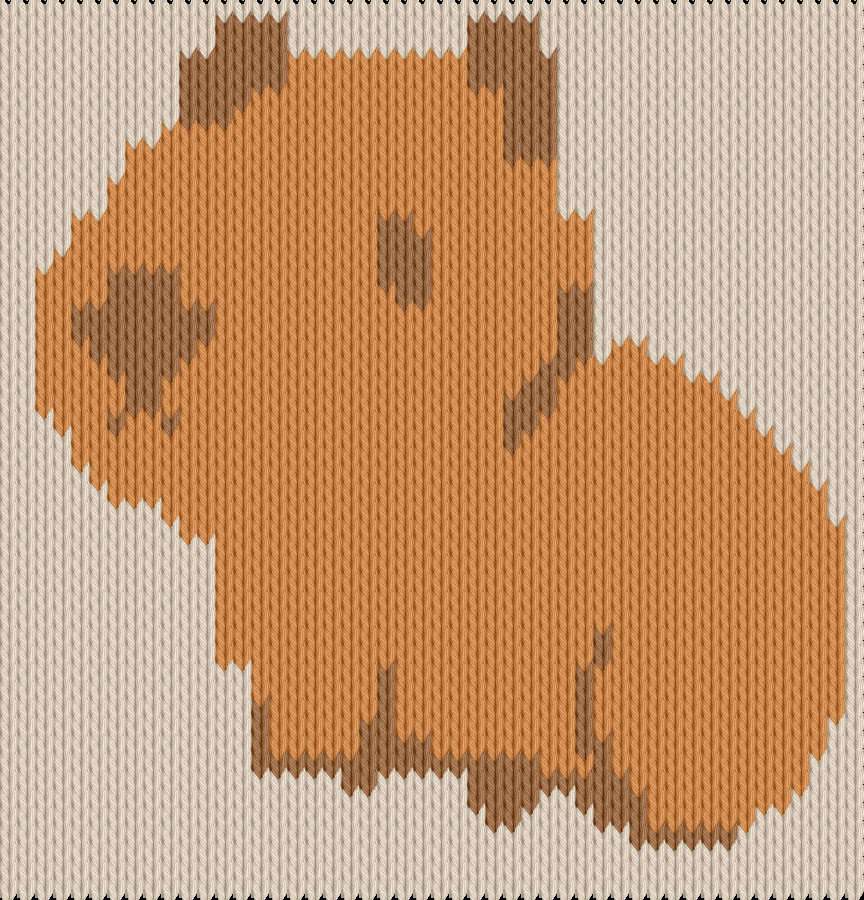 Knitting motif chart, Capybara