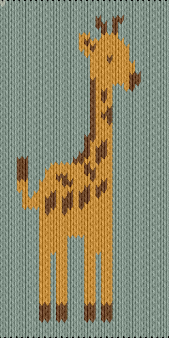 Knitting motif chart, The tetris giraff