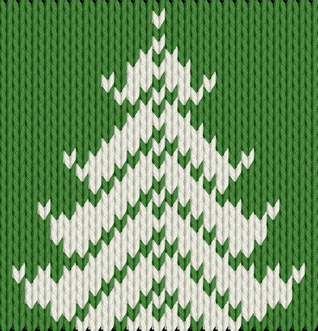 Knitting motif chart, Christmas tree
