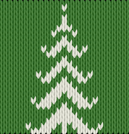 Knitting motif chart, Christmas tree