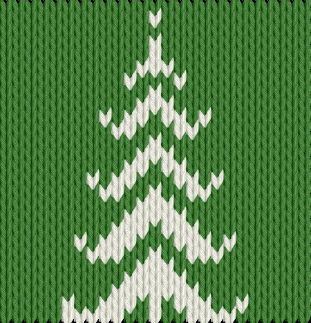 Knitting motif chart, tree