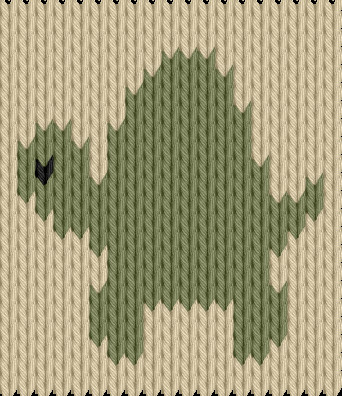 Knitting motif chart, Small turtle