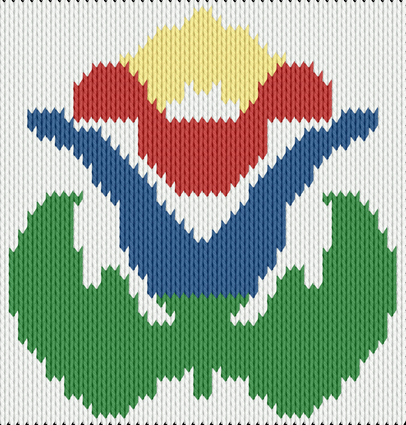 Knitting motif chart, Folk Bloom – Traditional Floral Knitting Motif