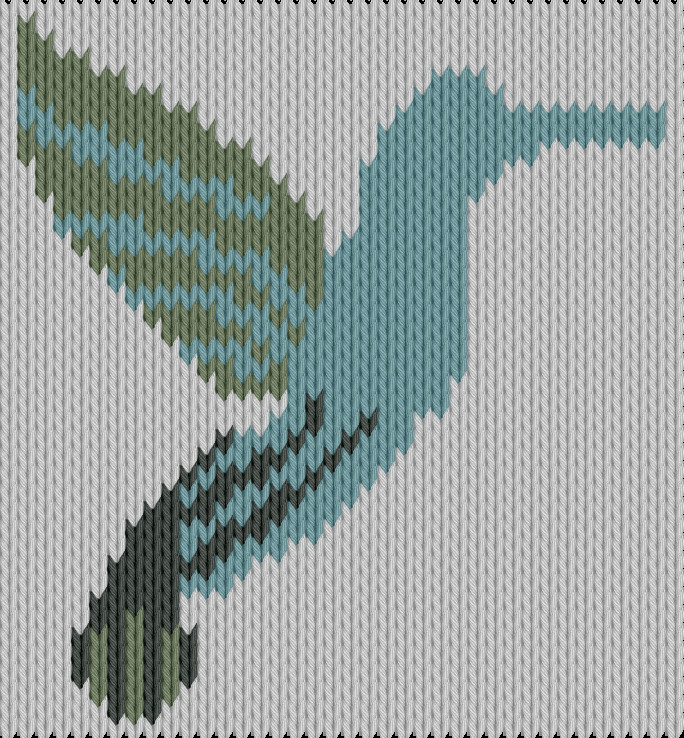 Knitting motif chart, bird