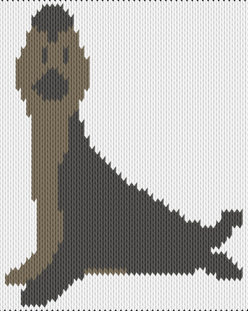 Knitting motif chart, Playful Seal – Ocean-Inspired Knitting Chart