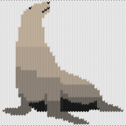 Majestic Sea Lion – Coastal Animal Knitting Chart 