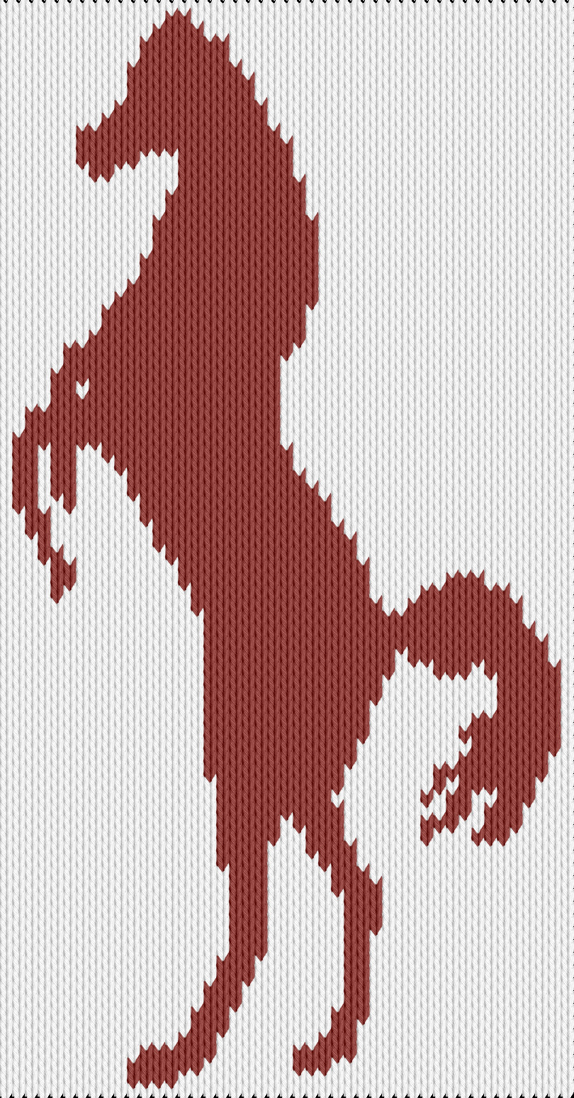 Knitting motif chart, Wild Horse – Bold Silhouette Knitting Motif