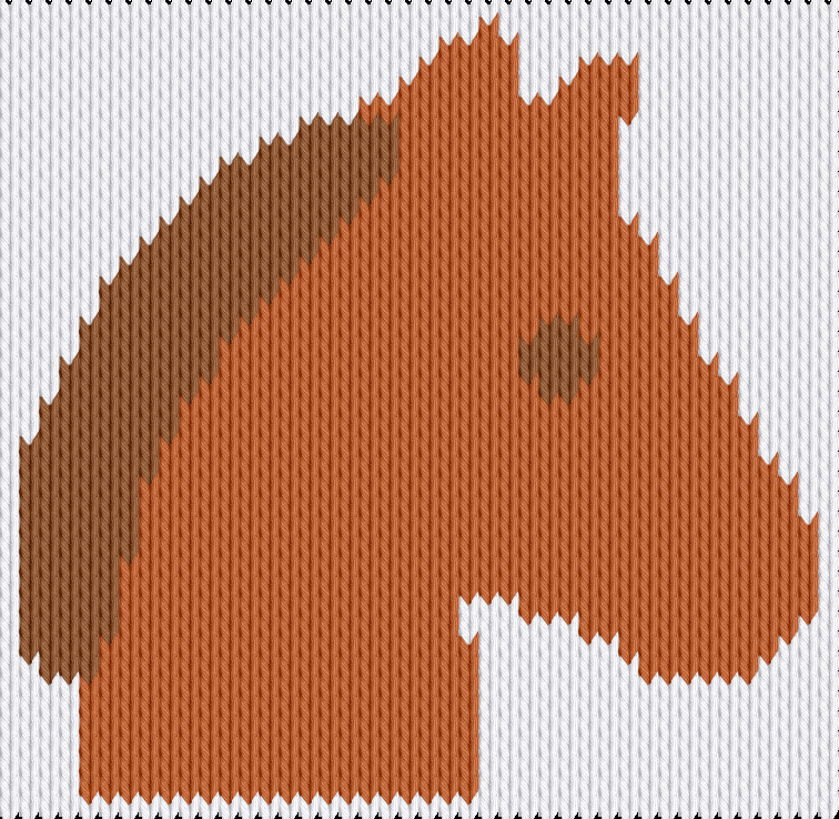 Knitting motif chart, Horse